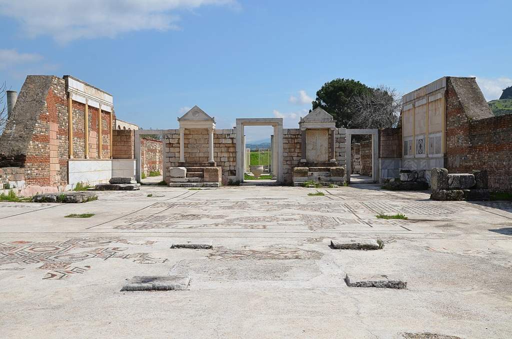 Sardis Synagogue courtyard ruins, late 3rd century AD, Sardis, Lydia, Turkey