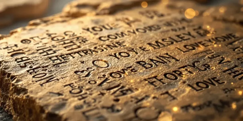 Stone tablet representing Greek words for love and how they can help relationships today