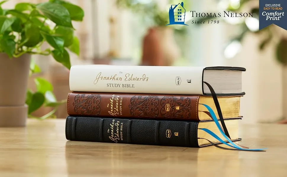 Jonathan Edwards Study Bible editions in leather, Leathersoft, and hardcover
