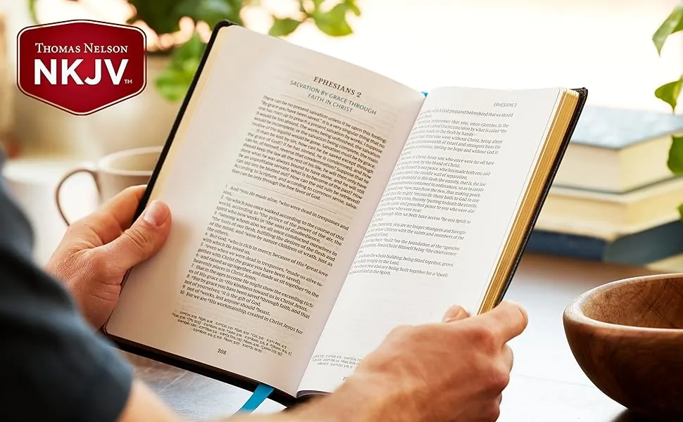 NKJV Scripture text and wide-margin layout inside Spurgeon and the Church